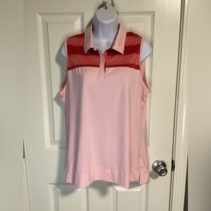 Pink Adidas golf sleeveless polo shirt-size xl